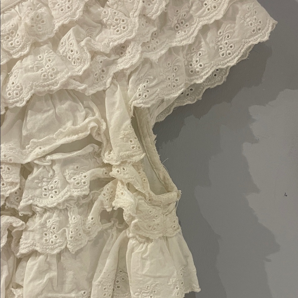 French Connection Cream Ruffle Mini Dress - Picture 5 of 5